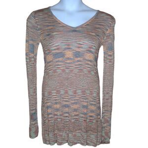 Y2K PHILIPPE ADEC‎ Paris spacedye long sleeve v-neck tunic top M